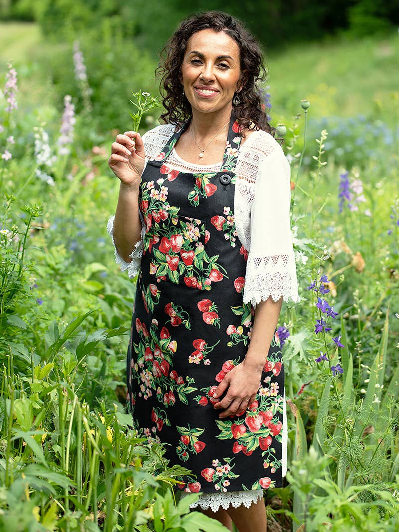 April Cornell Strawberry Apron black
