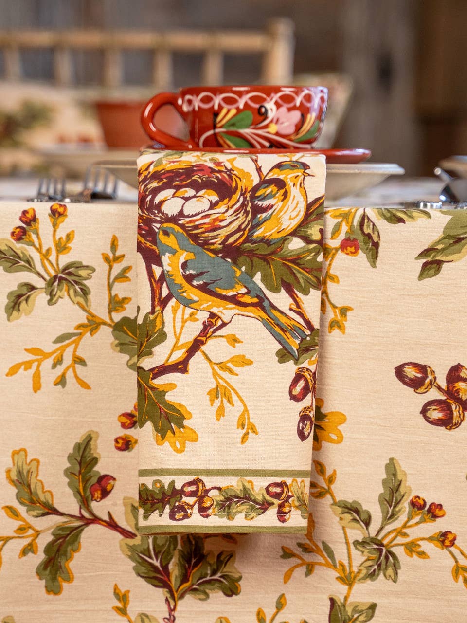 Napkin, Whispering Oaks Napkin Set of 4 - Antique