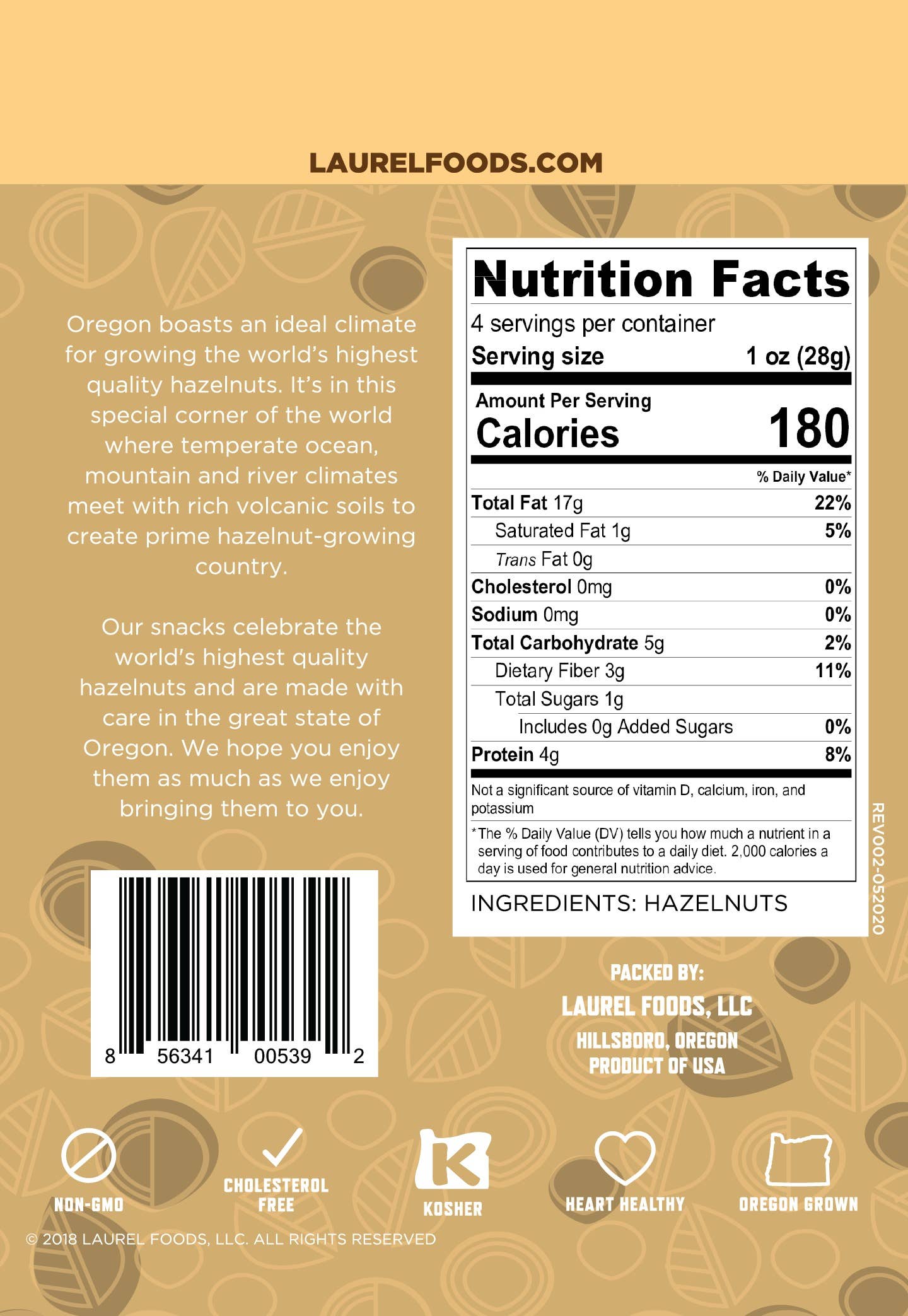 Hazelnut Kernels, Natural, 4 oz Sup