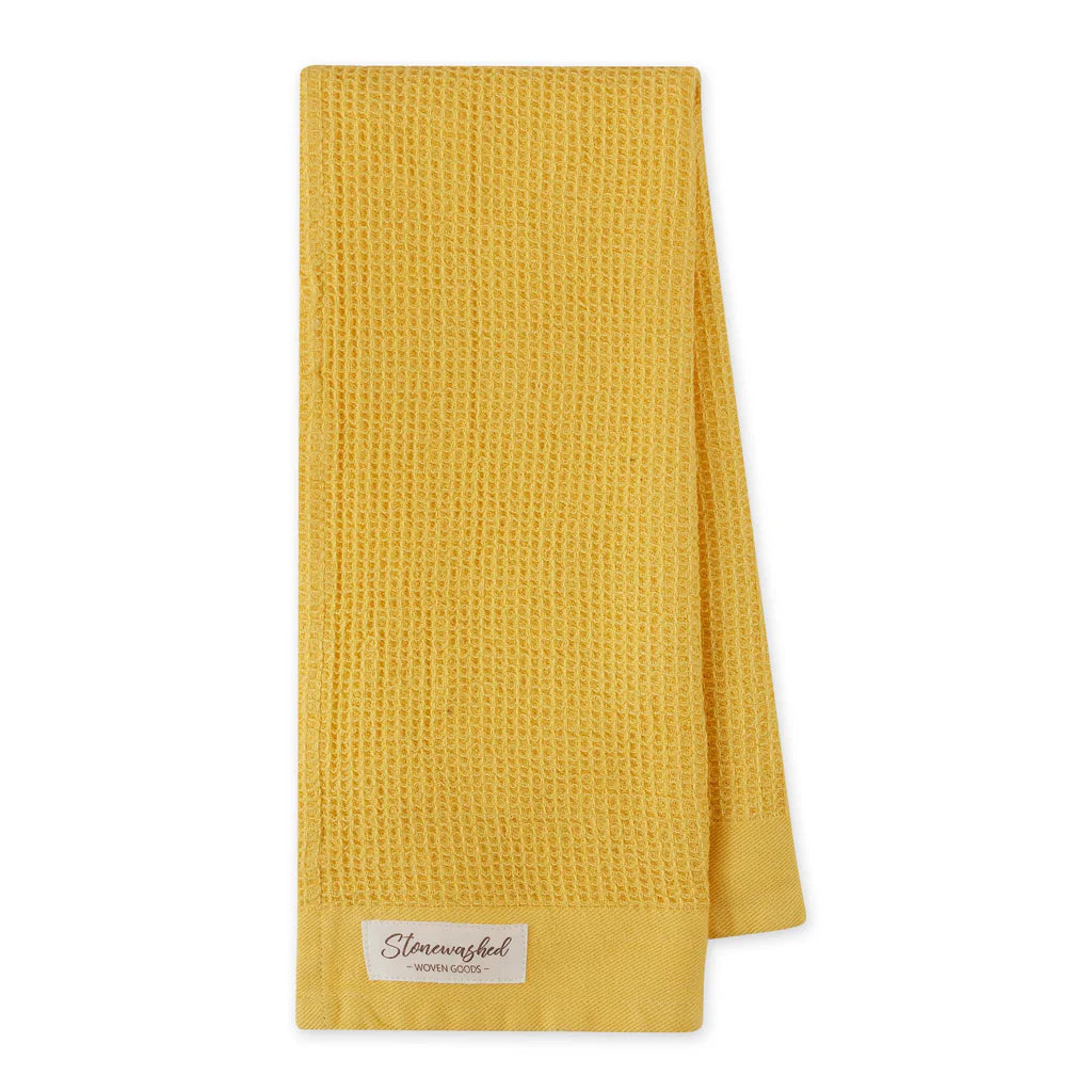 Dish Towel, Yarrow Yellow Washed Waffle