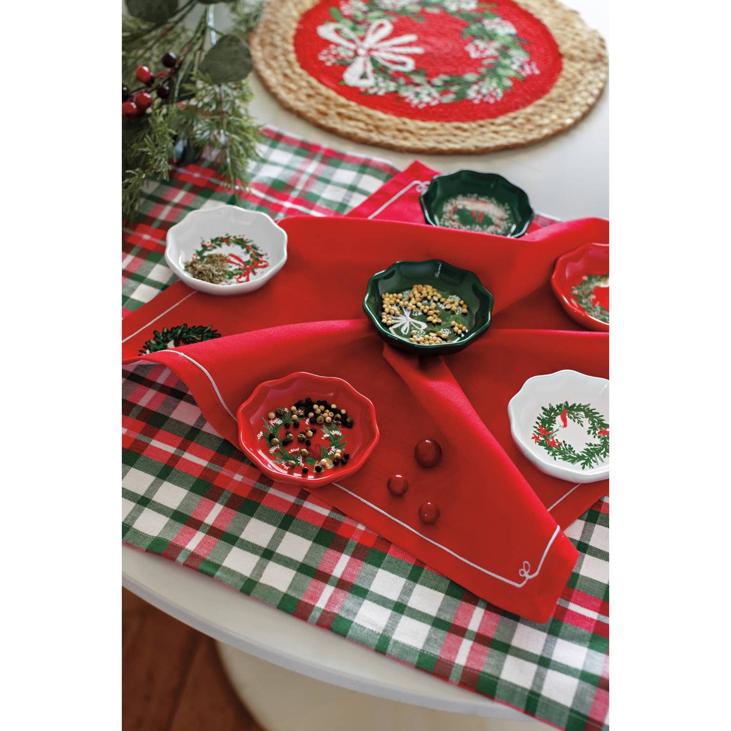 Dishtowel, Wreaths Christmas Dishtowels Set of 2