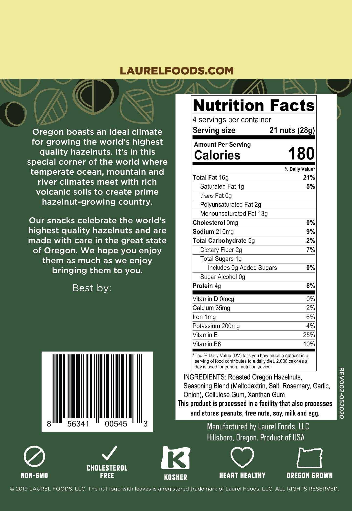 Hazelnut Kernels, Rosemary Garlic, 4 oz SUP