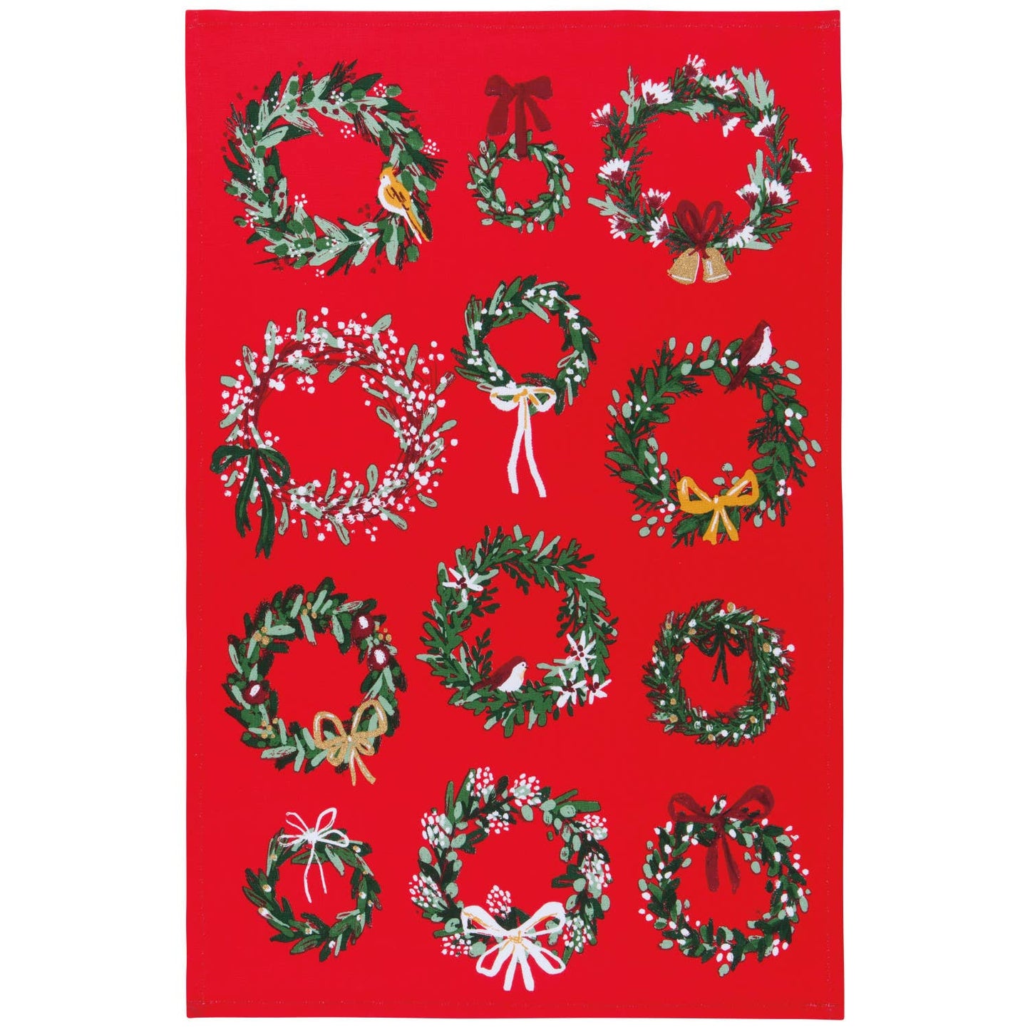 Dishtowel, Wreaths Christmas Dishtowels Set of 2